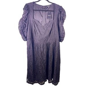 NWT Women's Torrid Stretch Lace Ruffled Sleeve Dress Black Size 22 Formal